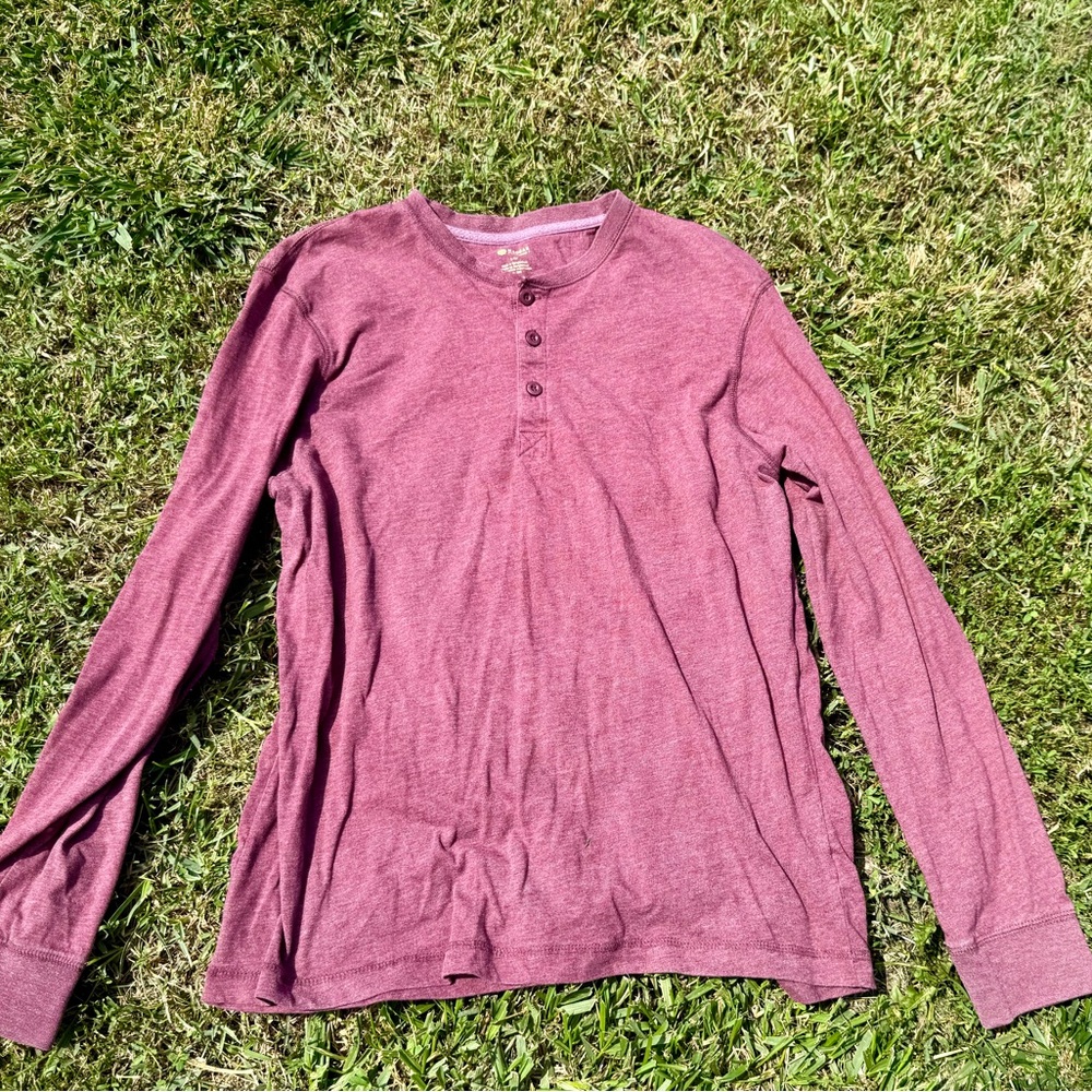 Haggar Women's Long Sleeve Tee - Burgundy